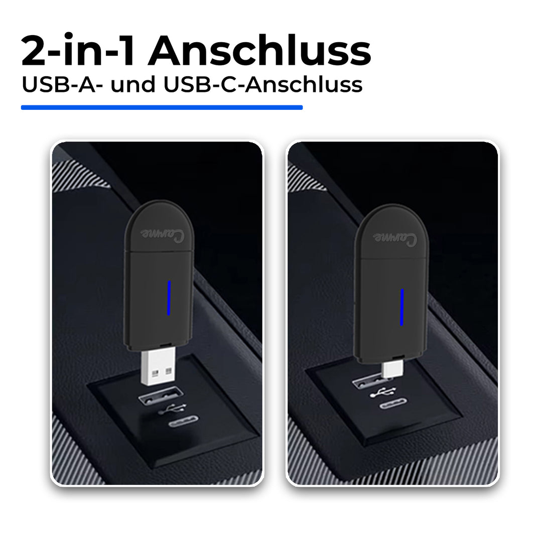 CarMe Mini 2-in-1 Car Dongle Black, USB-A and USB-C